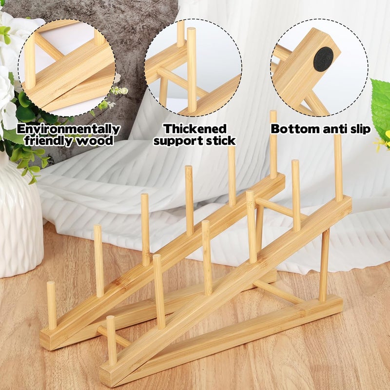Rainmae 3 Pack Small Art Drying Rack Art Storage Rack for Classroom 5 Layers Paint Display Rack Wood Storage Stand for Canvas, Art Storage Organizer for Painting Canvas, Wooden Tabletop Art Rack - Image 3
